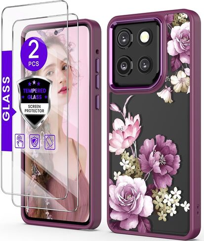 Clear Flower Case for Motorola Moto G Stylus 2026-Purple in Kuwait