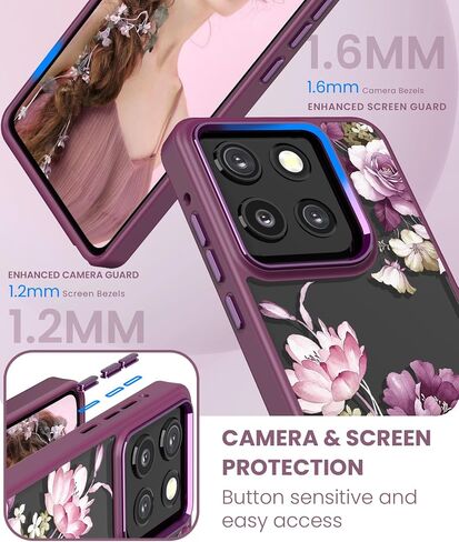 Clear Flower Case for Motorola Moto G Stylus 2026-Purple in Kuwait
