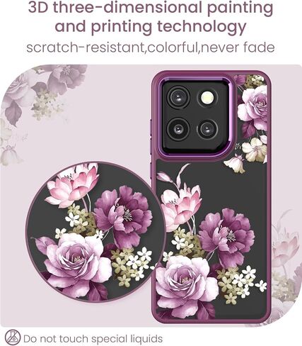 Clear Flower Case for Motorola Moto G Stylus 2026-Purple in Kuwait
