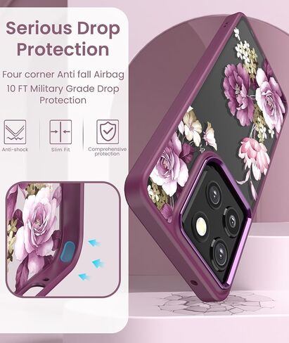 Clear Flower Case for Motorola Moto G Stylus 2026-Purple in Kuwait