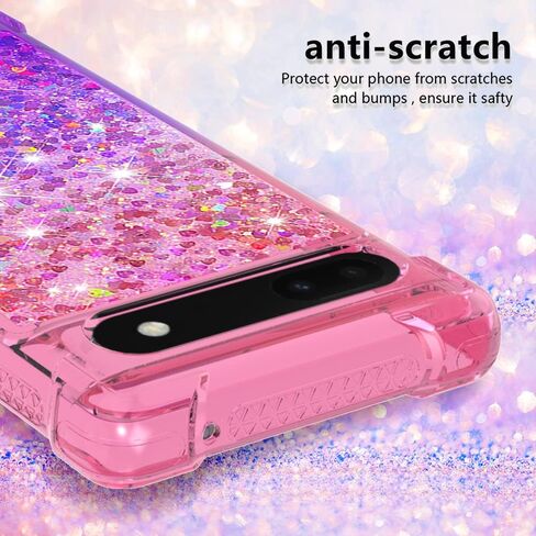 for Pixel 6a Case with Screen Protector, Glitter Purple Pink in Kuwait
