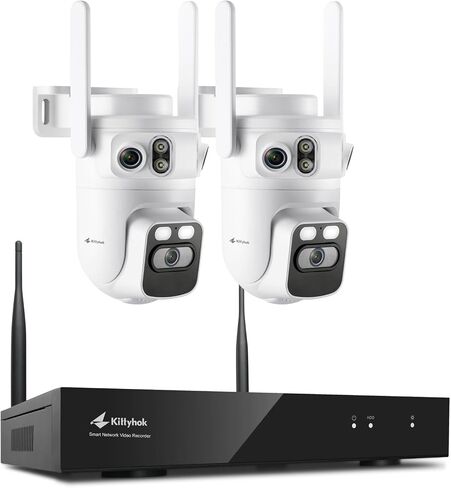 Kittyhok Home Security Camera System Wireless, 2K Triple Lens Cameras in Kuwait