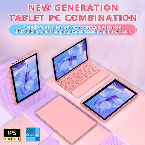 10.95" 2K Touchscreen 2-in-1 Rose Gold Laptop for School & Office in Kuwait