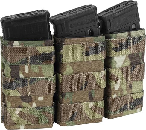 Triple Molle Mag Pouch 5.56 Tactical Open Top M4 M16 Magazine Holder with Quick Release,1000D Oxford,Fast Unplug Design for Tactical Enthusiasts,Shooting Sports,Outdoor Activities in Kuwait