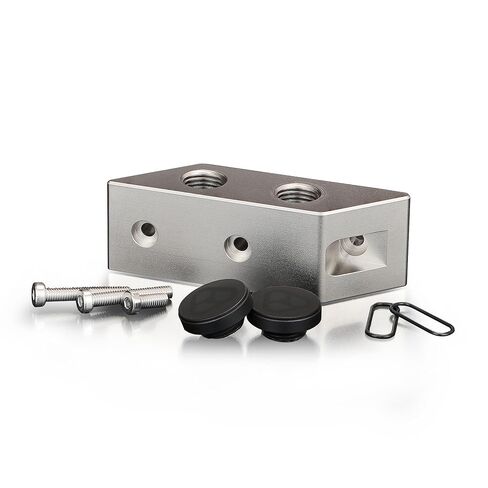 Thermal Grizzly DeltaMate Terminal – Brass Nickel‑Plated Through Terminal for DeltaMate GPU Water Blocks, G1/4 Inlet & Outlet on Top and Bottom, Includes O‑Rings and Plugs in Kuwait