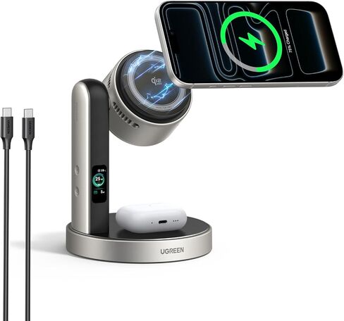UGREEN Magflow 25W Qi2.2-Certified 2-in-1 Wireless Charging Station in Kuwait
