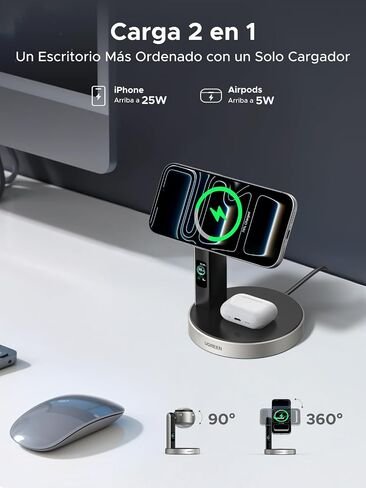 UGREEN Magflow 25W Qi2.2-Certified 2-in-1 Wireless Charging Station in Kuwait