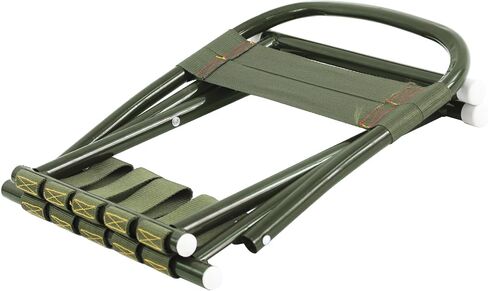 Portable Camping Chair, Full Steel Frame Folding Stool with Back, 400LBS Capacity Military Green Outdoor Chair for Adults, Heavy-Duty Webbing Seat, Compact Foldable Design for Hunting, Fishing, Hiking in Saudi Arabia