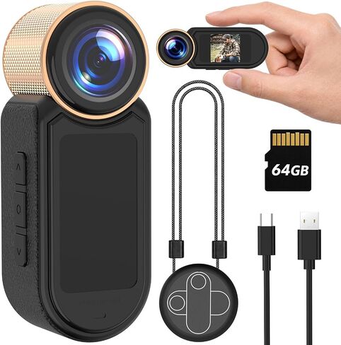 2.7K 1080P Thumb Action Camera, 64GB WiFi Mini Body Hands-Free POV Camera in Kuwait