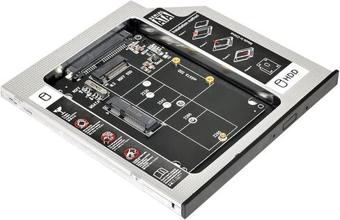 MSATA NGFF B/M-Key SSD to Slimline SATA 13Pin Caddy Case for 9.5mm Universal Laptop CD/DVD-ROM Optical Bay in Kuwait