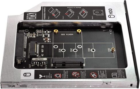 MSATA NGFF B/M-Key SSD to Slimline SATA 13Pin Caddy Case for 9.5mm Universal Laptop CD/DVD-ROM Optical Bay in Kuwait