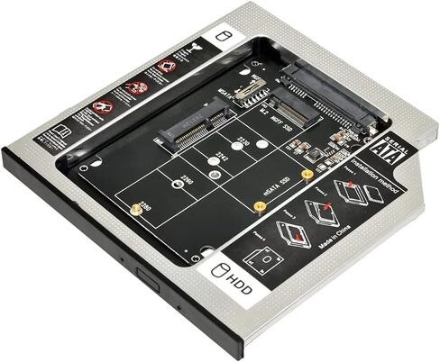 MSATA NGFF B/M-Key SSD to Slimline SATA 13Pin Caddy Case for 9.5mm Universal Laptop CD/DVD-ROM Optical Bay in Kuwait