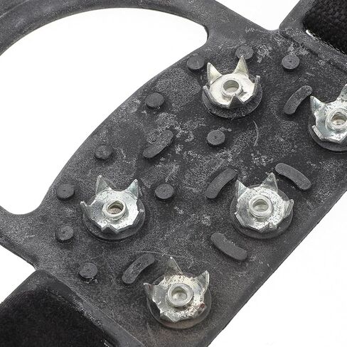 Outdoor 5-Spike Ice Cleats for Boots, Snow Crampons Secure Binding Straps, Non-Slip Ice Grips for Hiking, Mountaineering, and Winter Walking in Kuwait