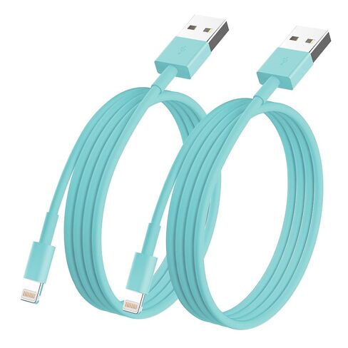 Apple MFi Certified 2Pack 3ft Fast Lightning Cable for Long iPhone Cable Cord, Compatible with iPhone 12/11 Pro/11/XS MAX/XR/8/7/6s/6/5S/SE iPad/Air - Original Light Blue in Kuwait