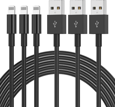 [3Pack]Apple Chargers for iPhone 12 11 Charger Cable 10ft,[Apple MFi Certified]Apple Charging Cord 10ft Lightning to USB Cable 10 Foot, Fast Phone Charging Cord for iPhone 12 Pro Max/11/10/X/XR，Black in Kuwait