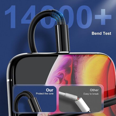 [3Pack]Apple Chargers for iPhone 12 11 Charger Cable 10ft,[Apple MFi Certified]Apple Charging Cord 10ft Lightning to USB Cable 10 Foot, Fast Phone Charging Cord for iPhone 12 Pro Max/11/10/X/XR，Black in Kuwait