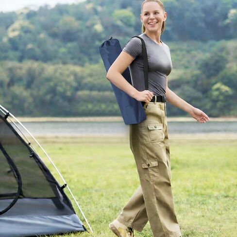 Folding Camping Chair with Cup Holder & Side Storage Bag 300lbs Capacity Lightweight High Back Portable for Beach, Picnic, Sport, Cyan in Kuwait