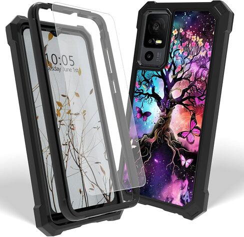 for TCL K32 T513V/TCL K33 T513V Case with Screen Protector, Heavy Duty Dual Layer Hard PC & Silicone Shockproof Protective Phone Cover for Women Men, Flag Deer in Saudi Arabia