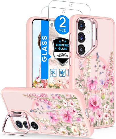 Dretal for Samsung Galaxy S25 FE Floral Case with Screen Protector,Hibiscus in Saudi Arabia