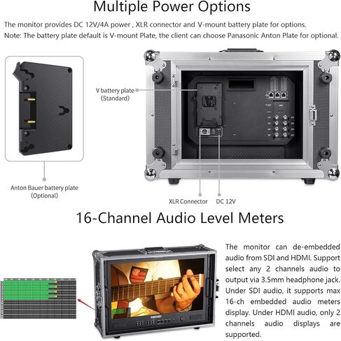 ATEM215S-CO 21.5 inch Multi-Camera Broadcast Monitor with 4x3G-SDI Input Output 1 HDMI in Quad Split Display for Studio Television Production Full HD 1920x1080 (ATEM215S-CO) in Kuwait