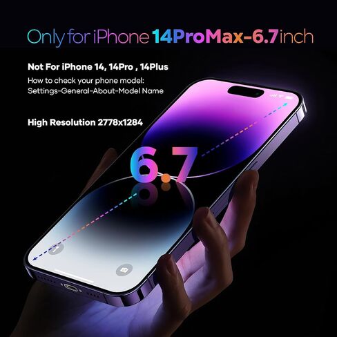 LCD Screen Replacement for iPhone 14 Pro Max 6.7" with True Tone & Face ID (A2651/A2893/A2896/A2895/A2894) Touch Screen Display Digitizer Repair Kit in Saudi Arabia