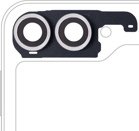 Best Shopper - Replacement Back Camera Lens with Cover Bezel Ring Compatible for Samsung Galaxy Z Flip 6 5G (F741) (Premium) (Silver Shadow) in Saudi Arabia