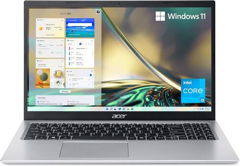 acer Aspire 5 A515-56-347N Slim Laptop - 15.6" Full HD IPS Display - 11th Gen Intel i3-1115G4 Dual Core Processor - 8GB DDR4-128GB NVMe SSD - WiFi 6 - Amazon Alexa - Windows 11 Home in S Mode,Silver in Kuwait