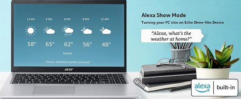 acer Aspire 5 A515-56-347N Slim Laptop - 15.6" Full HD IPS Display - 11th Gen Intel i3-1115G4 Dual Core Processor - 8GB DDR4-128GB NVMe SSD - WiFi 6 - Amazon Alexa - Windows 11 Home in S Mode,Silver in Kuwait