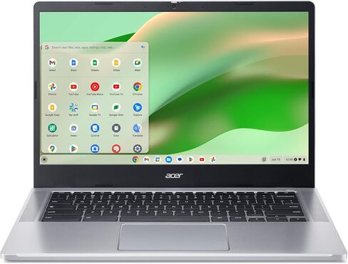 Acer Chromebook 314 CB314-4H-C2UW Laptop | Intel Processor N100 | 14" Full HD (1920 x 1080) IPS Display | 4GB LPDDR5 | 64GB eMMC | Intel Wireless Wi-Fi 6E AX211 | Chrome OS | Pure Silver in Kuwait