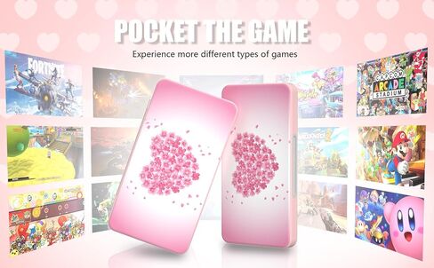 NANANINO Clear Glitter Nintendo Switch Lite Case Protector, Heart Pattern with 24 Slots for Game Cards & 24 Micro SD Card Slots in Kuwait