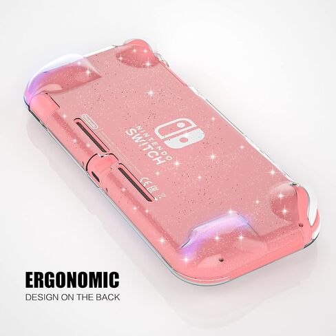NANANINO Clear Glitter Nintendo Switch Lite Case Protector, Heart Pattern with 24 Slots for Game Cards & 24 Micro SD Card Slots in Kuwait