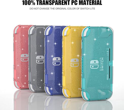 NANANINO Clear Glitter Nintendo Switch Lite Case Protector, Heart Pattern with 24 Slots for Game Cards & 24 Micro SD Card Slots in Kuwait