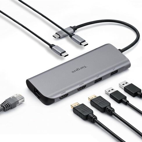 Targus Dual Video Mobile Dock with 140W EPR Power Pass-Through, Dual HDMI 4K@60Hz, 2X USB-C & 2X USB-A 10Gbps, Gigabit Ethernet, EcoSmart Design DOCK427GL in Kuwait