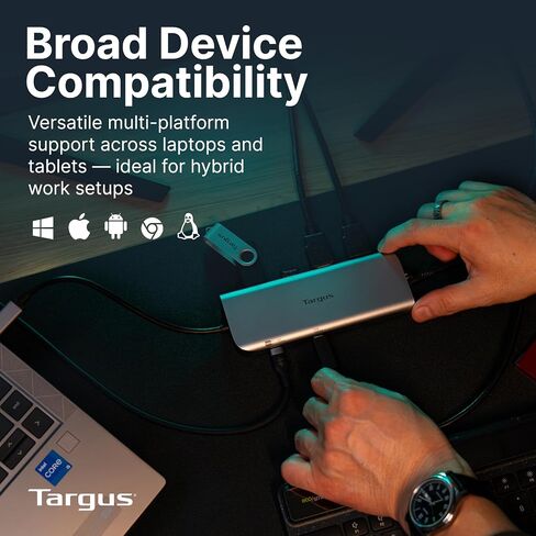 Targus Dual Video Mobile Dock with 140W EPR Power Pass-Through, Dual HDMI 4K@60Hz, 2X USB-C & 2X USB-A 10Gbps, Gigabit Ethernet, EcoSmart Design DOCK427GL in Kuwait