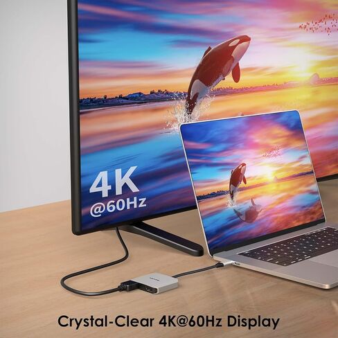 USB-C to Dual HDMI Splitter,WAVLINK 3-in-1 HDMI Adapter in Kuwait