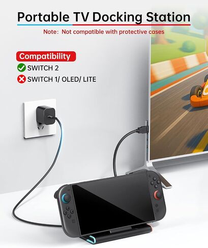Switch 2 Dock with HDMI, 4K Portable Docking Station for Nintendo Switch2 in Kuwait