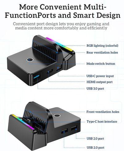 TV Docking Station for Nintenndo Switch 2, Switch & OLED, RGB Charging Dock in Kuwait