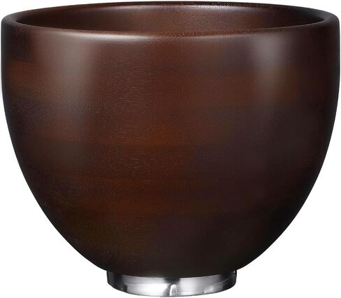 ULTICOR Premium Walnut Wood Mixing Bowl Compatible with KitchenAid 4.5 & 5 QT Tilt-Head Models – Natural True Walnut Wooden Bowl with Stainless Steel Locking Base | 5QT in Kuwait