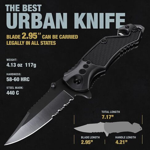 GOOD WORKER Karambit Knife with Sheath & Micarta Handle – Small Fixed Blade Knife – 2.95" Serrated Blade Pocket Knife – Black Folding Knife with Glass Breaker and Seatbelt Cutter in Kuwait