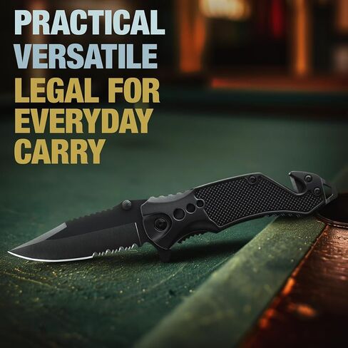 GOOD WORKER Karambit Knife with Sheath & Micarta Handle – Small Fixed Blade Knife – 2.95" Serrated Blade Pocket Knife – Black Folding Knife with Glass Breaker and Seatbelt Cutter in Kuwait