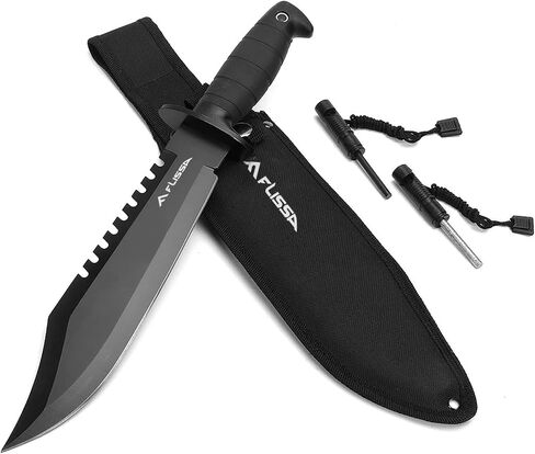 FLISSA Survival Hunting Knife with Sheath, 15-inch Tactical Bowie Knife (Pack of 2) in Kuwait