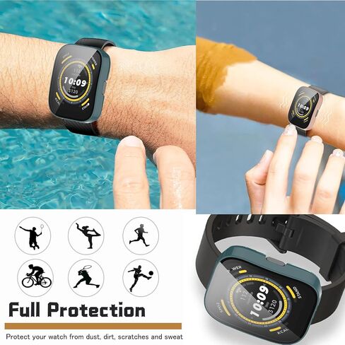 [5-Pack] Screen Protector Case with Tempered Glass Compitible with Amafit Bip 5 Smartwatch, Hard PC Case Screen Protector Cover Bumper Accessories for Women Men in Saudi Arabia