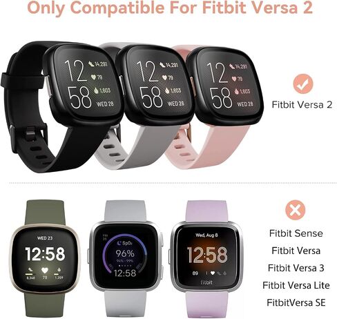 [3 Pack] iVoler Screen Protector Tempered Glass for Fitbit Versa 2, Hard PC case with Bumper Cover Sensitive Touch Full Coverage Protective Case for Versa 2 Smart Watch, Black in Kuwait