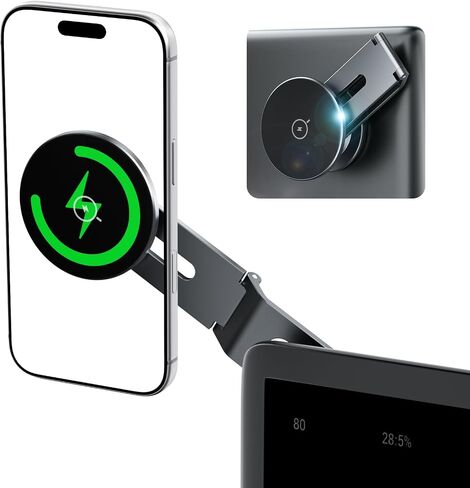 15W Wireless Charger Phone Mount for Tesla, Foldable & Extendable Metal Car Holder with Strong N55 Magnet, 360° Adjustable Stand for Tesla Model 3/Y/S/X/Cybertruck, Only Design for MagSafe in Saudi Arabia