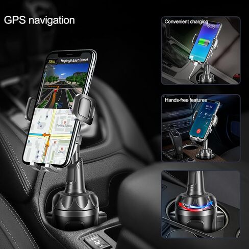 Car Phone Mount, Cup Phone Holder for Car [Secure & Stable] Cup Phone Holder Cell Phone Automobile Cradle for iPhone 16 and More Smart Phone -Black in Kuwait