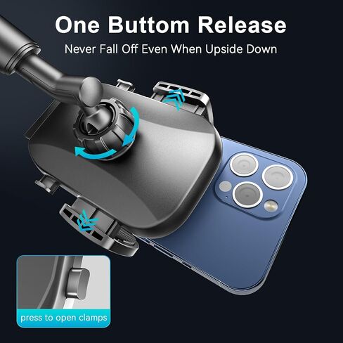 Car Phone Mount, Cup Phone Holder for Car [Secure & Stable] Cup Phone Holder Cell Phone Automobile Cradle for iPhone 16 and More Smart Phone -Black in Kuwait
