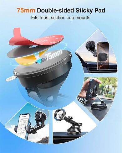 75mm Adhesive Pad Replacement for Suction Cup: Center Hole Heat Resistant in Kuwait
