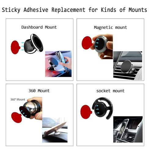 [10 Pack VHB Sticky Adhesive Pads for Socket Mount Base, Duble Side Heat Resistant Strong Sticker Replacement Tape for Phone Collapsible Grip & Stand Back, 1.3 Inches, Grey in Kuwait