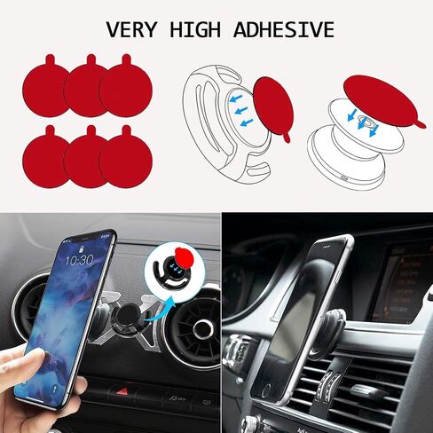 [10 Pack VHB Sticky Adhesive Pads for Socket Mount Base, Duble Side Heat Resistant Strong Sticker Replacement Tape for Phone Collapsible Grip & Stand Back, 1.3 Inches, Grey in Kuwait