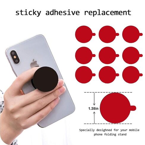 [10 Pack VHB Sticky Adhesive Pads for Socket Mount Base, Duble Side Heat Resistant Strong Sticker Replacement Tape for Phone Collapsible Grip & Stand Back, 1.3 Inches, Grey in Kuwait